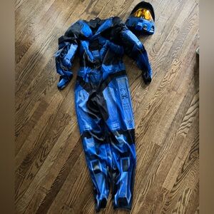 Halo Blue and Black Superhero Costume for Kids